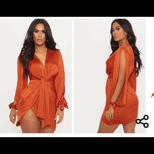 Satin Twist Front Wrap Dress | USA Size 2 |